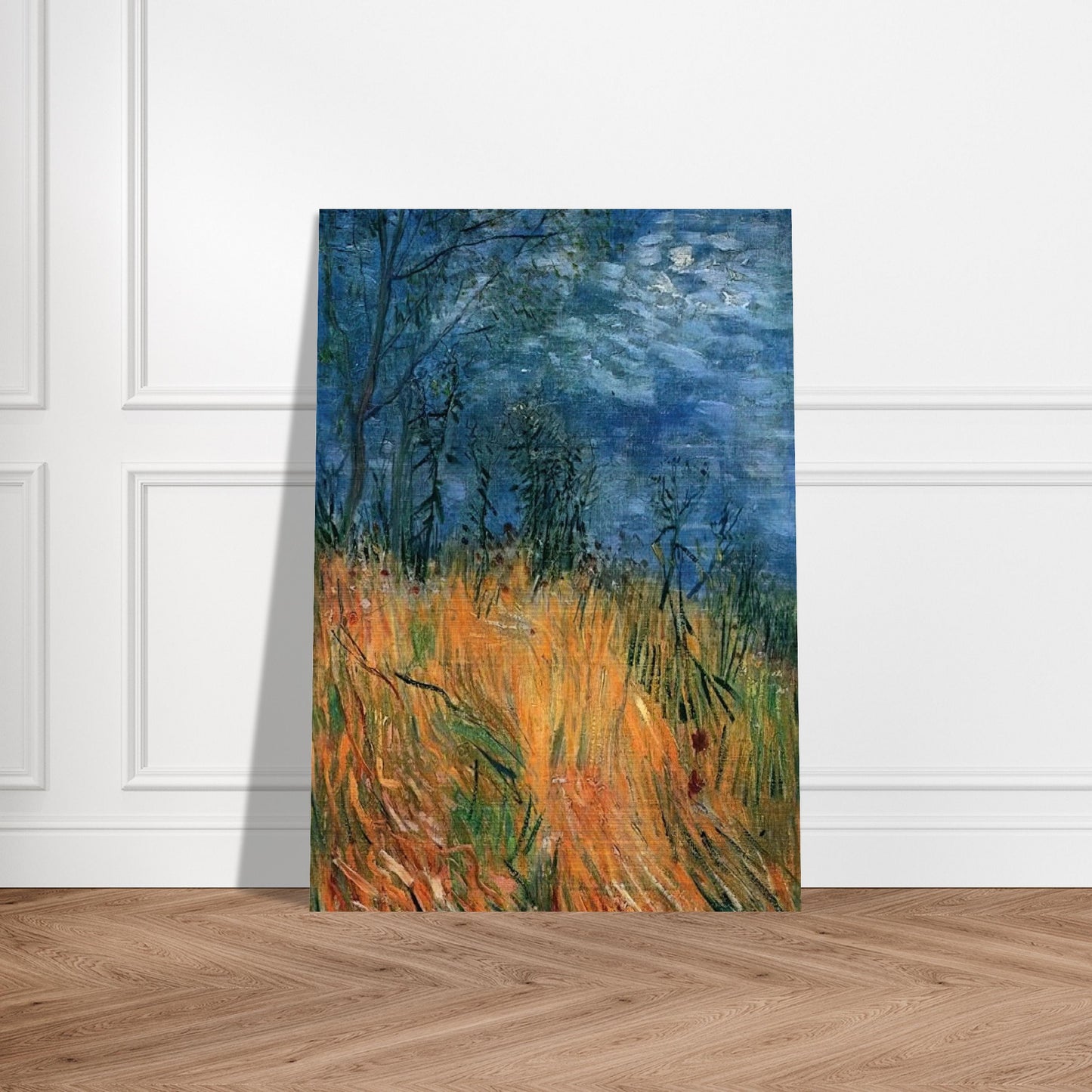 Edge of a Wheatfield with Poppies - Vincent van Gogh Brushed Aluminum Print - 70x100 cm / 28x40 inches | Vincent van Gogh Aluminum Print | Vincent van Gogh Prints