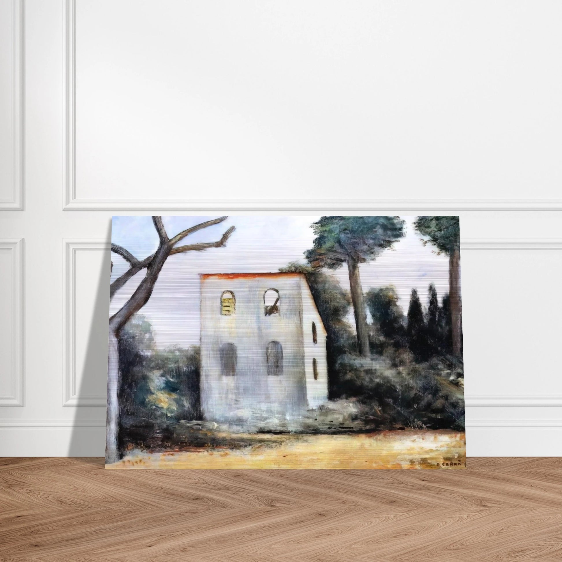 LA CASA ABBANDONATA 1930 - Carlo Carra Brushed Aluminum Print - 70x100 cm / 28x40 inches | Carlo Carra Aluminum Print | Carlo Carra Prints
