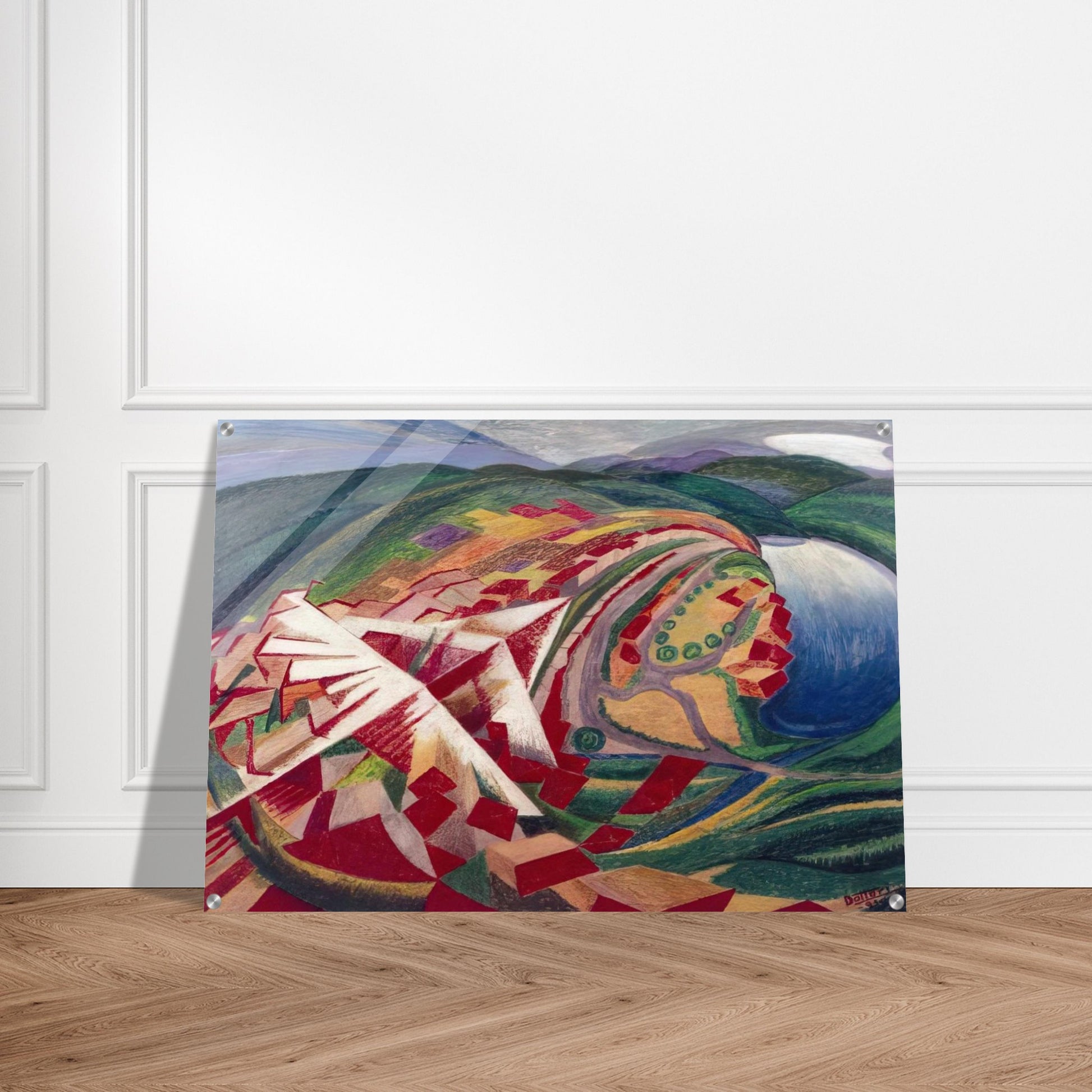 Volo su paese o Studio per A 300 Km sulla città - 1930 - Gerardo Dottori Acrylic Print - 70x100 cm / 28x40″ inches