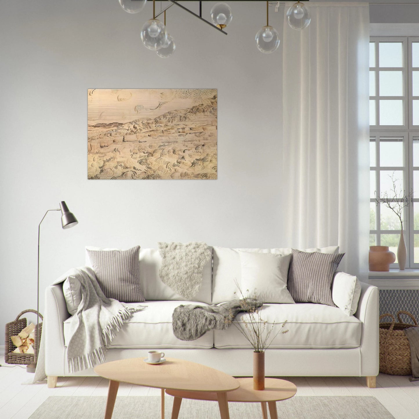 Mountain Landscape Seen across the Walls - Vincent van Gogh Brushed Aluminum Print - 70x100 cm / 28x40 inches | Vincent van Gogh Aluminum Print | Vincent van Gogh Prints