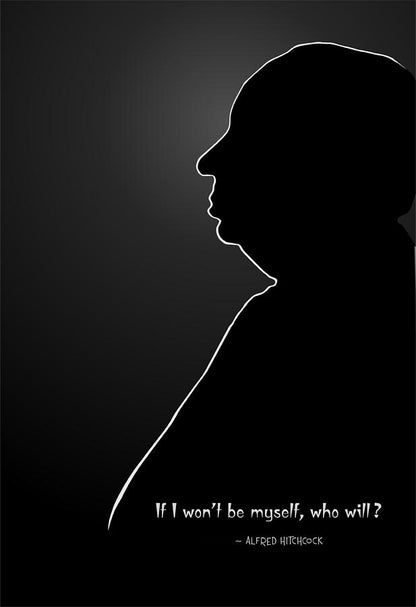 Alfred Hitchcock Silhouette Art Print | Iconic Director Portrait | RedKalion