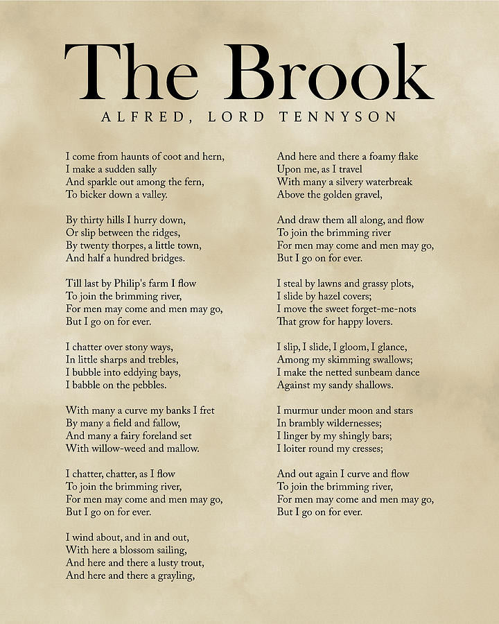Alfred Lord Tennyson Poems Art Print | The Brook Typography | RedKalion