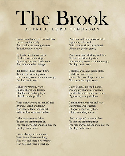 Alfred Lord Tennyson Poems Art Print | The Brook Typography | RedKalion