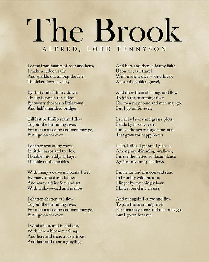 Alfred Lord Tennyson Poems Art Print | The Brook Typography | RedKalion
