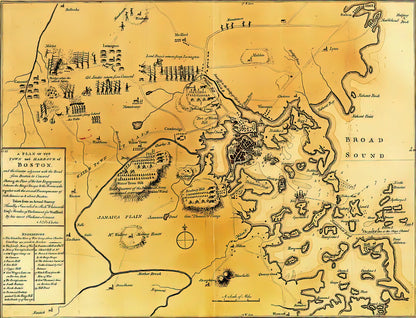 Antique Battle of Lexington and Concord 1775 Map | Fine Art Print | RedKalion