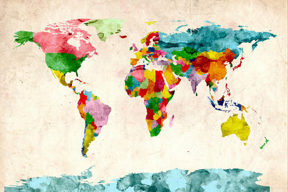 Artistic World Map Fine Art Print | RedKalion