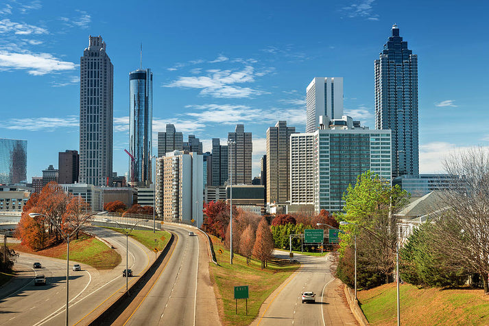 Atlanta Georgia Downtown City Skyline Art Print | RedKalion