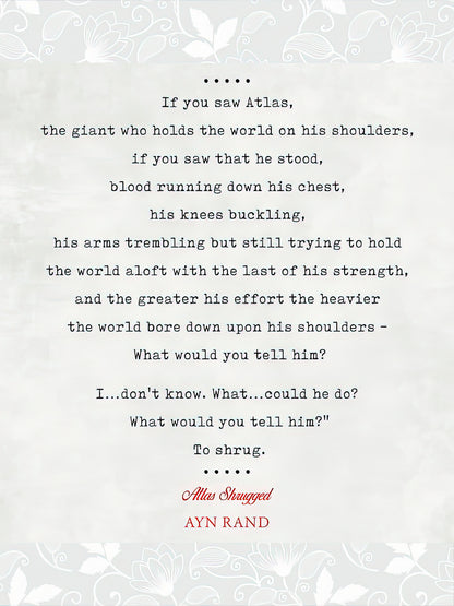 Atlas Shrugged Quotes Art Print | Premium Fine Art Print | RedKalion