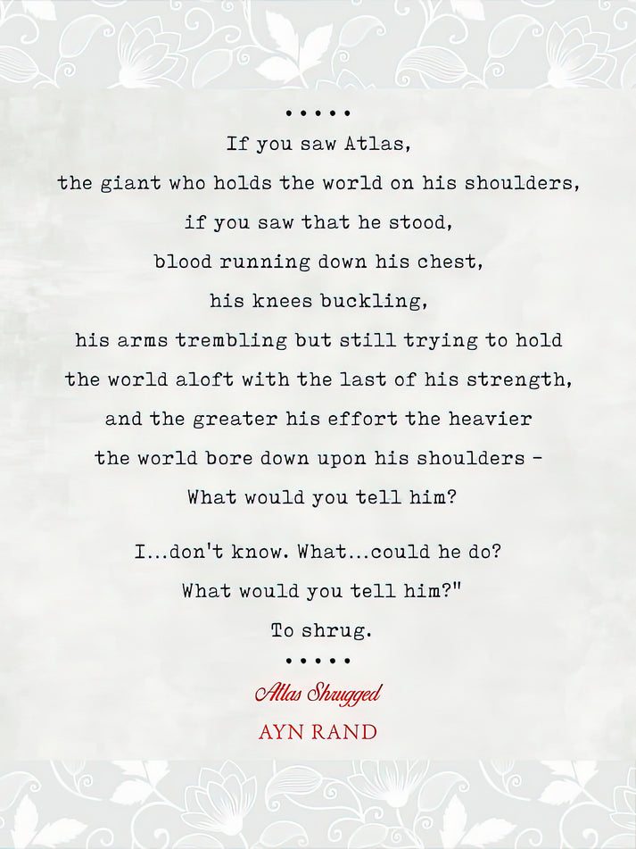 Atlas Shrugged Quotes Art Print | Premium Fine Art Print | RedKalion