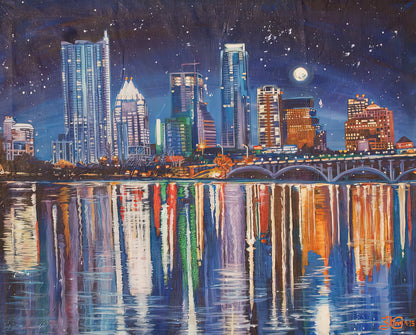 Austin Paintings: 'Reflecting Austin' Fine Art Print | RedKalion