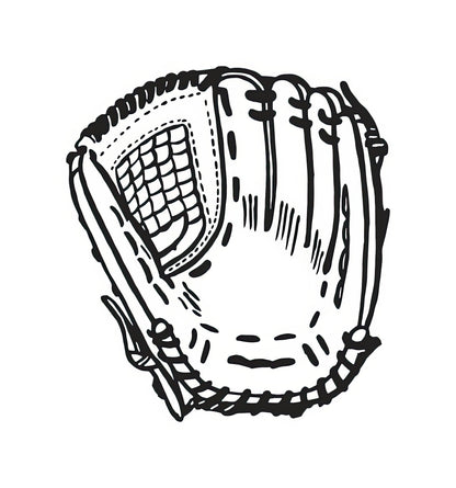 Baseball Glove Drawing Art Print | Premium Fine Art Print | RedKalion