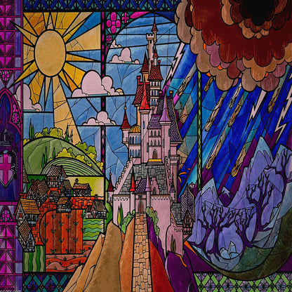 Beauty and the Beast Stained Glass Art Print | RedKalion