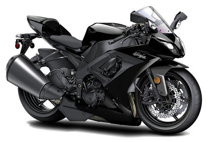 Black Motorcycle Art Print | Premium Fine Art Print | RedKalion
