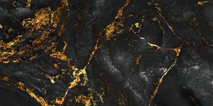Black and Yellow Marble Art Print | Premium Fine Art Print | RedKalion