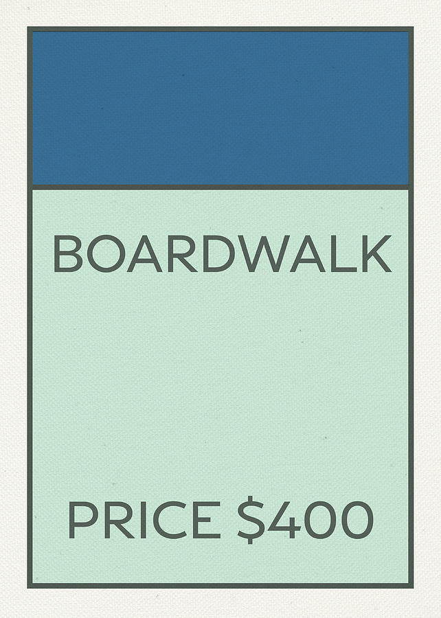 Boardwalk Monopoly Card Art Print | Vintage Game Theme | RedKalion