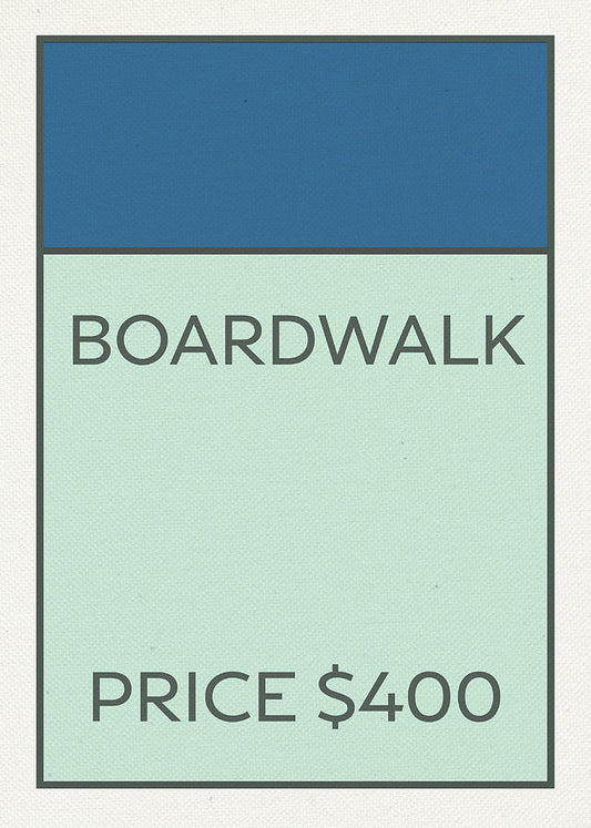 Boardwalk Monopoly Card Art Print | Vintage Game Theme | RedKalion