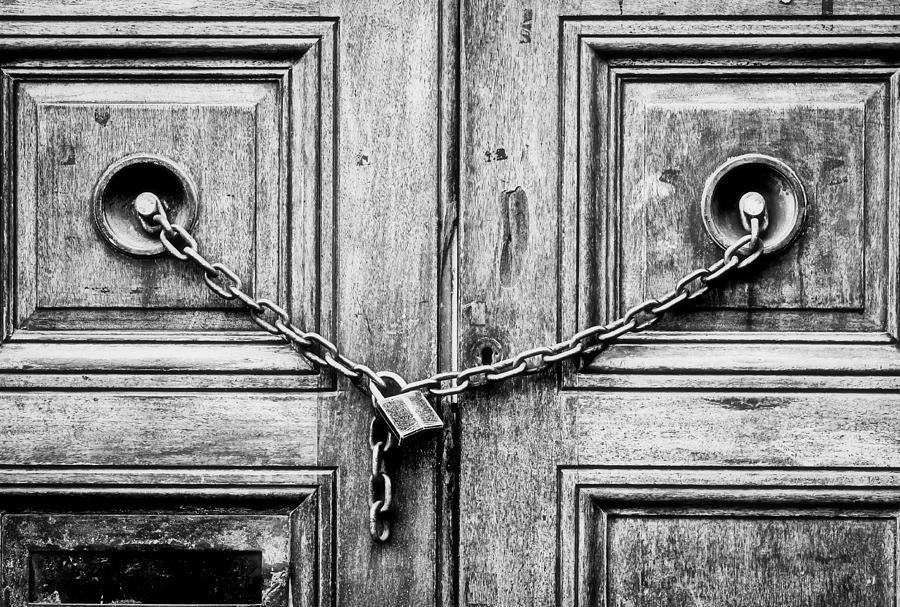 Chained Door Art Print | Museum-Quality Fine Art Print | RedKalion
