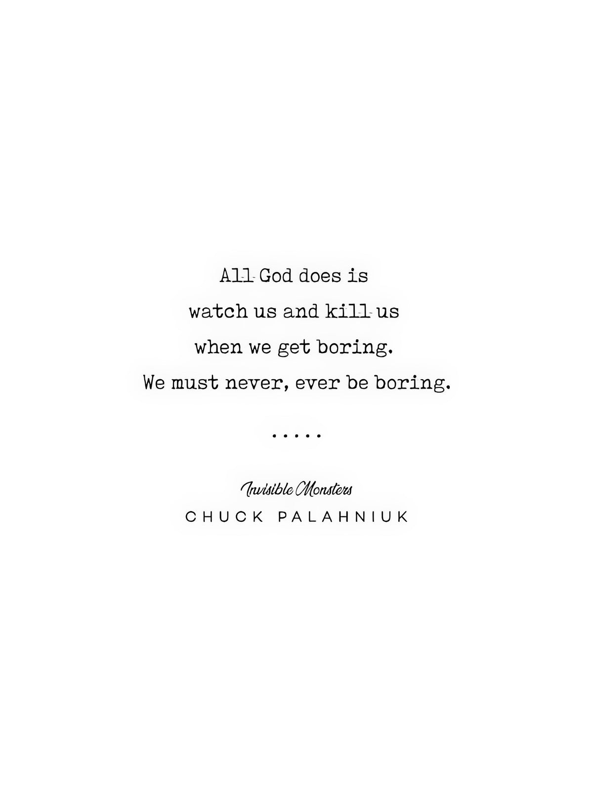 Chuck Palahniuk Quotes Art Print | Minimal Modern Fine Art Print | RedKalion