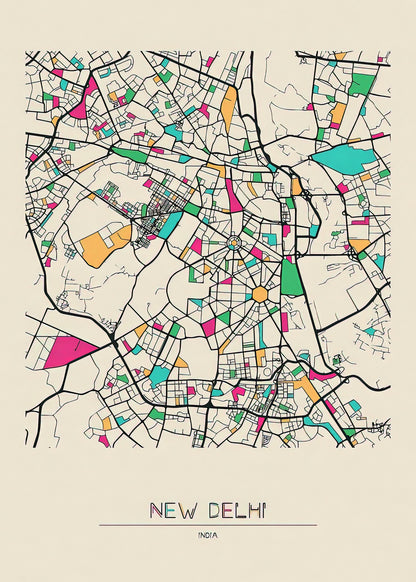 City Map of New Delhi India Art Print | RedKalion