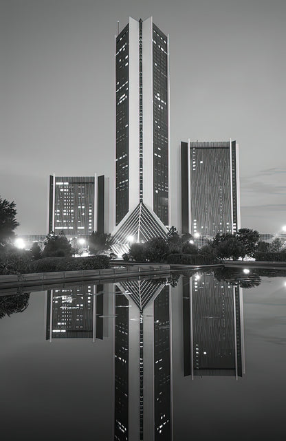 CityPlex Towers Tulsa Oklahoma Art Print | Black & White Fine Art Print | RedKalion