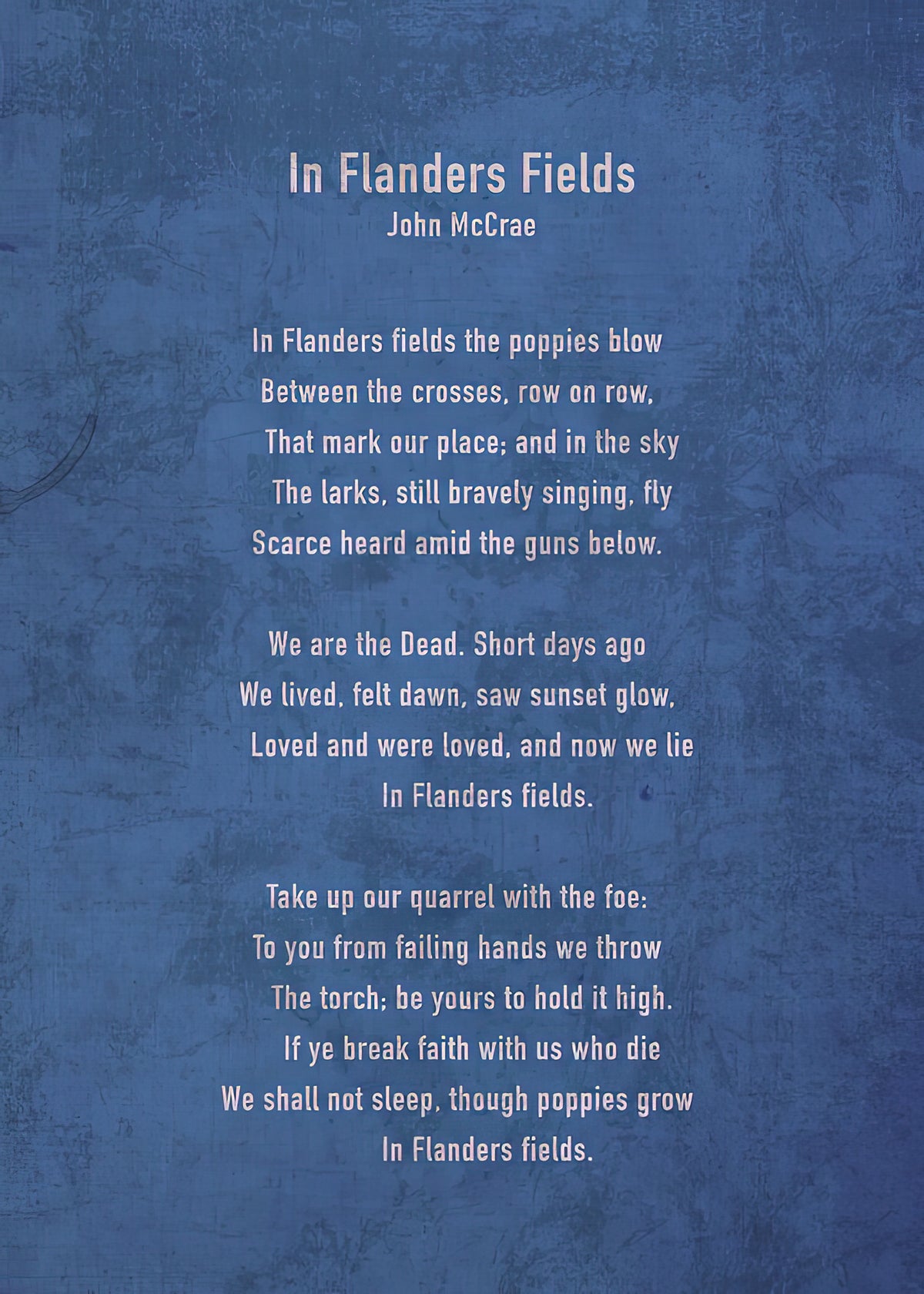 Classic Poetry Art Print: 'In Flanders Fields' by John McCrae | RedKalion