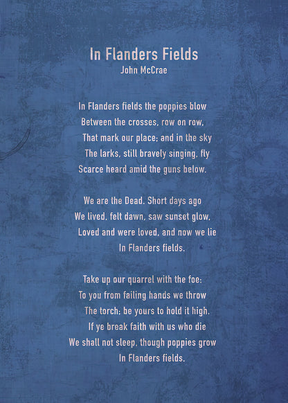 Classic Poetry Art Print: 'In Flanders Fields' by John McCrae | RedKalion