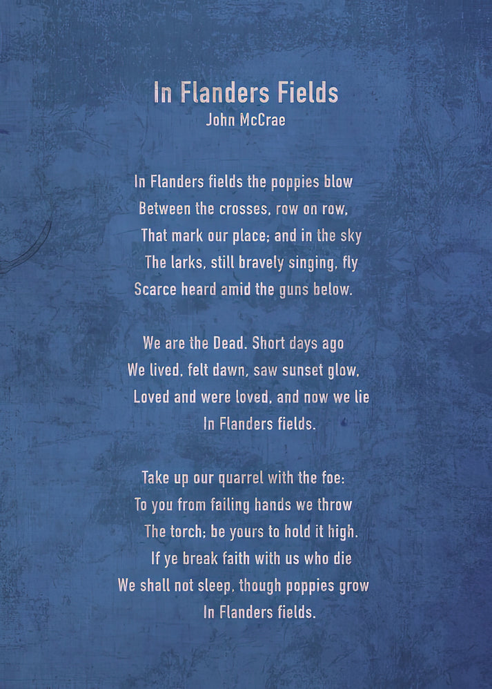 Classic Poetry Art Print: 'In Flanders Fields' by John McCrae | RedKalion