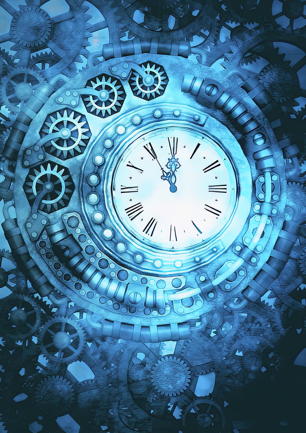 Clock Artwork | Steampunk Clock Fine Art Print | RedKalion