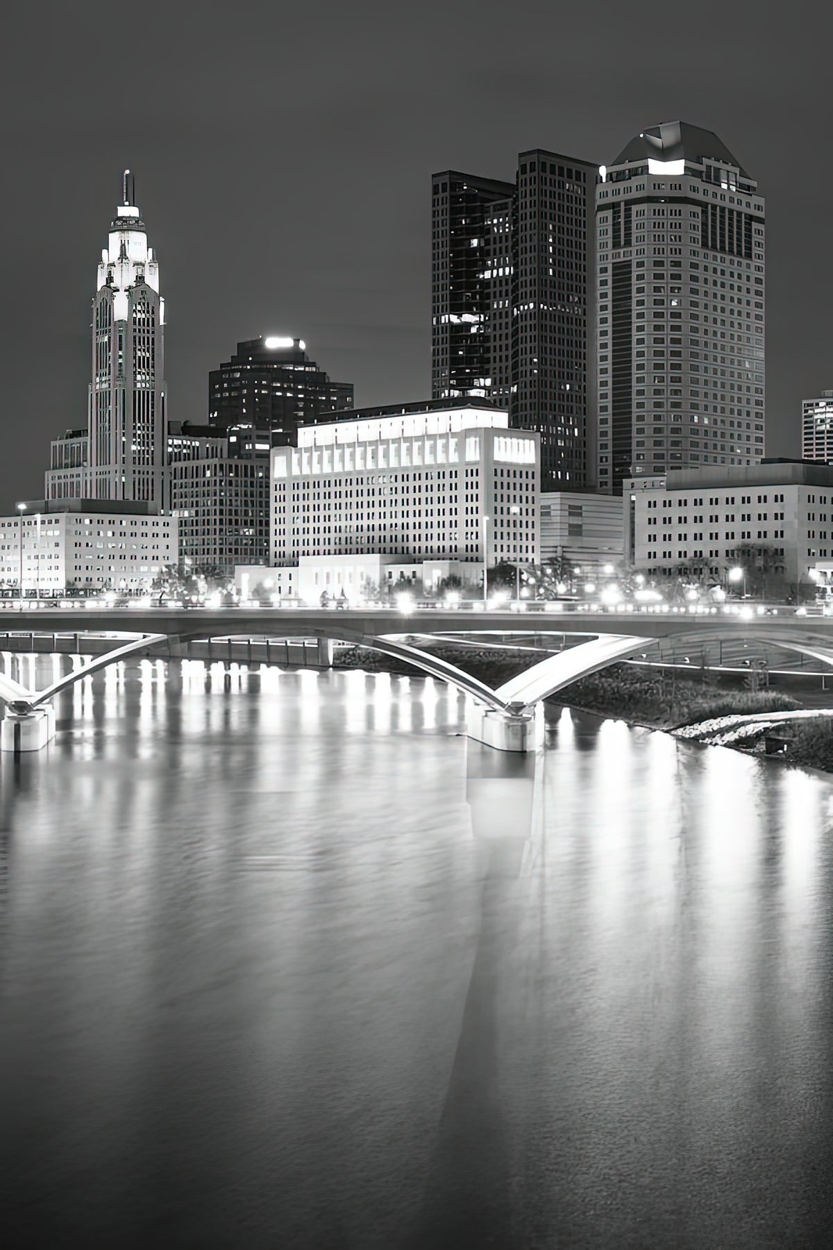Columbus City Skyline Art Print | Black & White Fine Art Print | RedKalion