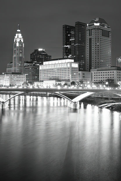 Columbus City Skyline Art Print | Black & White Fine Art Print | RedKalion