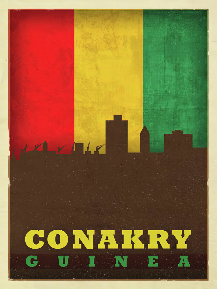 Conakry Guinea Flag Art Print | Premium Fine Art Print | RedKalion