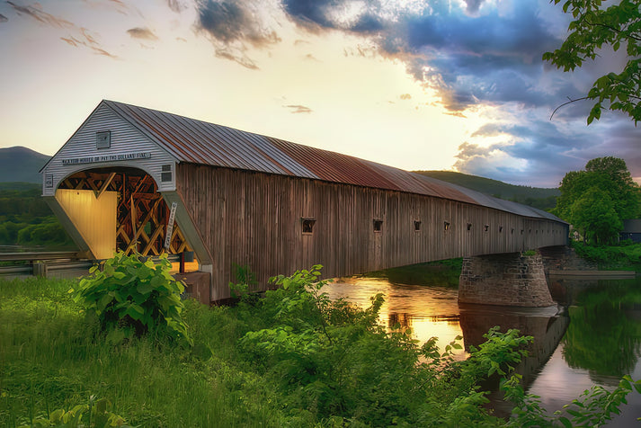 Cornish Windsor Covered Bridge Art Print | Premium Fine Art Print | RedKalion