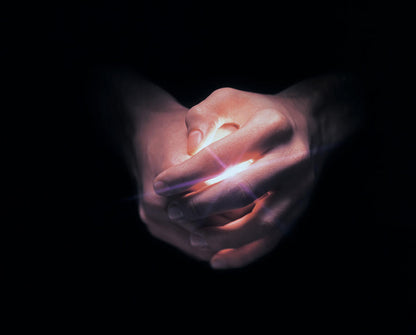 Covering Light Fine Art Print: Hands Covering White Light | RedKalion