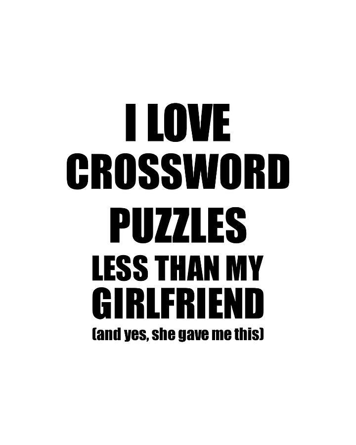 Cute Crossword Puzzles for Boyfriend | Funny Valentine Gift Idea Art Print | RedKalion