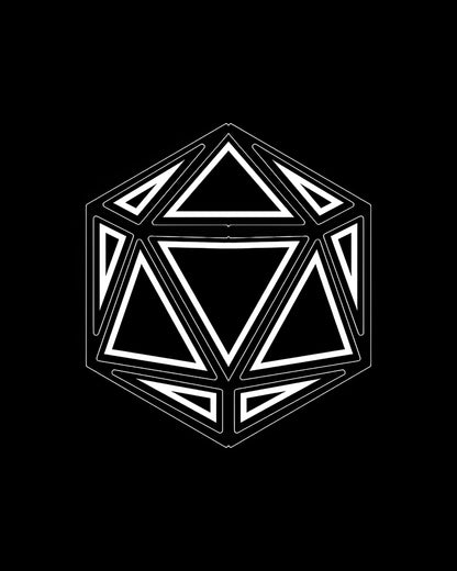 D20 Outline Art Print | Premium Geometric Fine Art Print | RedKalion