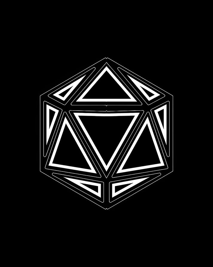 D20 Outline Art Print | Premium Geometric Fine Art Print | RedKalion