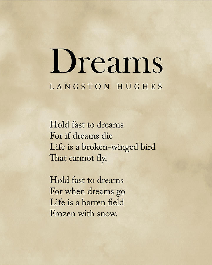 Dreams Poem by Langston Hughes - Vintage Typography Art Print | RedKalion