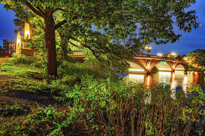 John W. Weeks Footbridge Art Print | Harvard University Bridge at Dusk | RedKalion