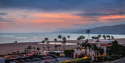 Jonathan Beach Club in Santa Monica Sunset Art Print | RedKalion