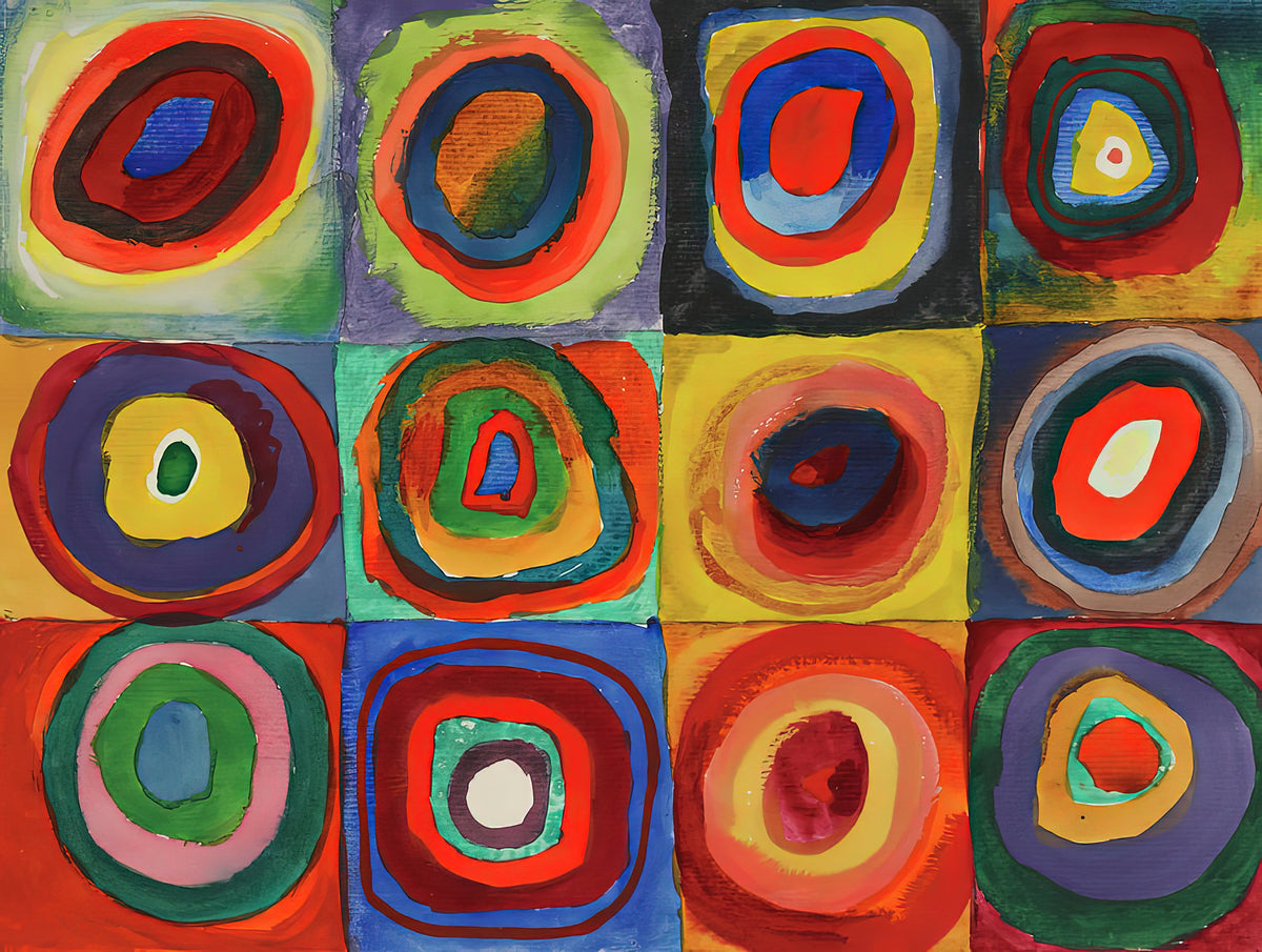 Kandinsky Squares With Concentric Circles Art Print | RedKalion