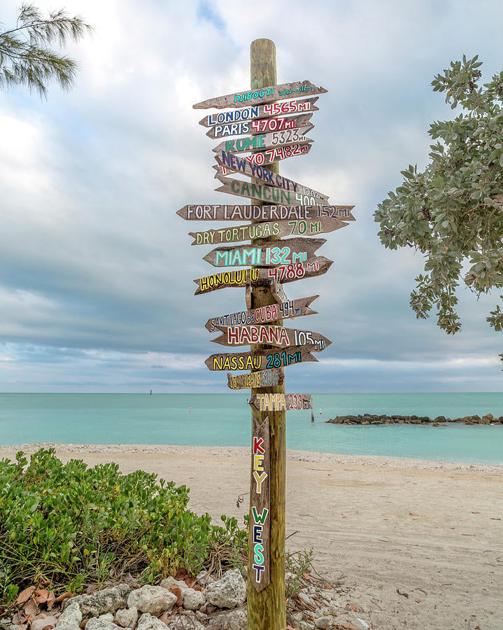 Key West Direction Sign Art Print | RedKalion