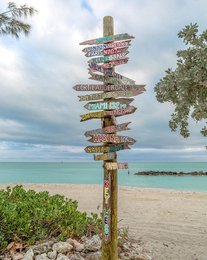 Key West Direction Sign Art Print | RedKalion