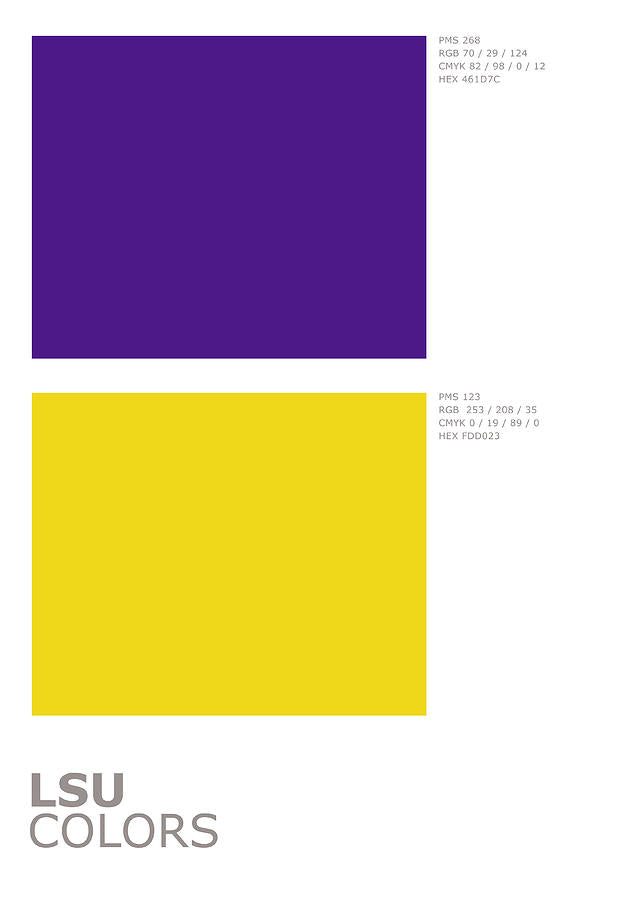 LSU Colors Art Print | Premium Minimalist Palette | RedKalion