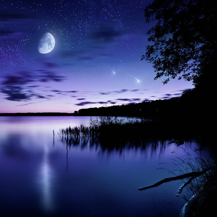 Lake at Night Art Print | Fine Art Print of Nocturnal Landscape | RedKalion