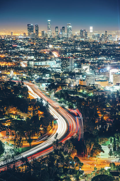 Los Angeles Skyline at Night Art Print | Premium Fine Art Print | RedKalion