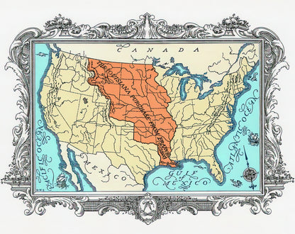 Louisiana Purchase Drawing: 1926 Engraving Art Print | RedKalion