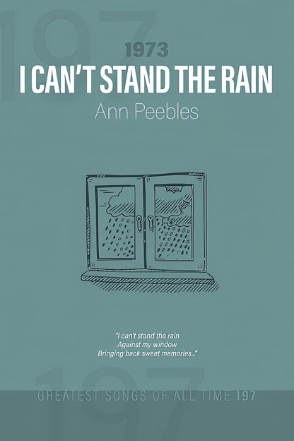 Lyrics I Can't Stand the Rain Art Print | Ann Peebles Song Lyrics | RedKalion