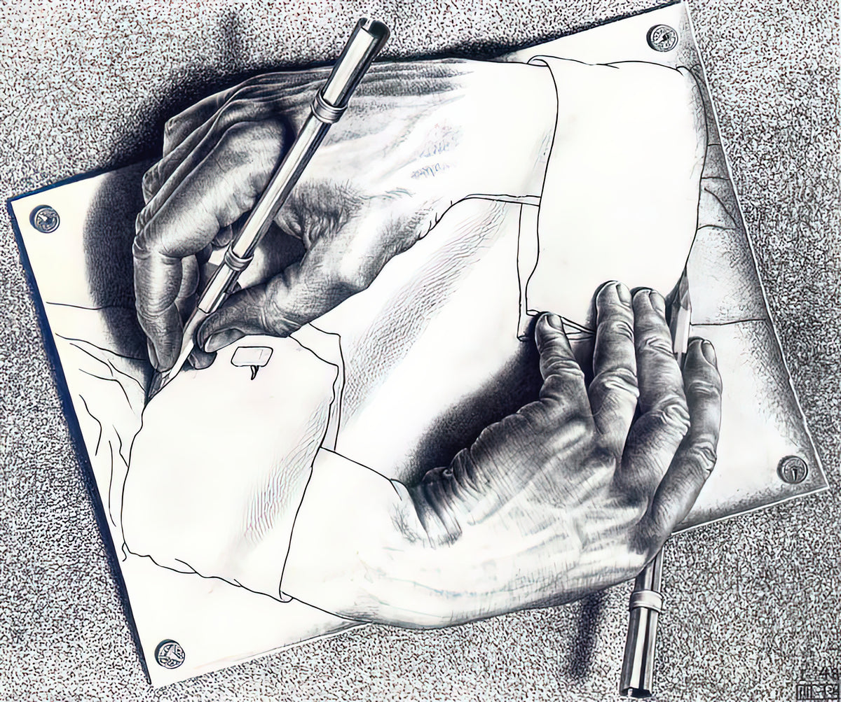 M.C. Escher Drawing Hands Art Print | Museum-Quality Fine Art Print | RedKalion