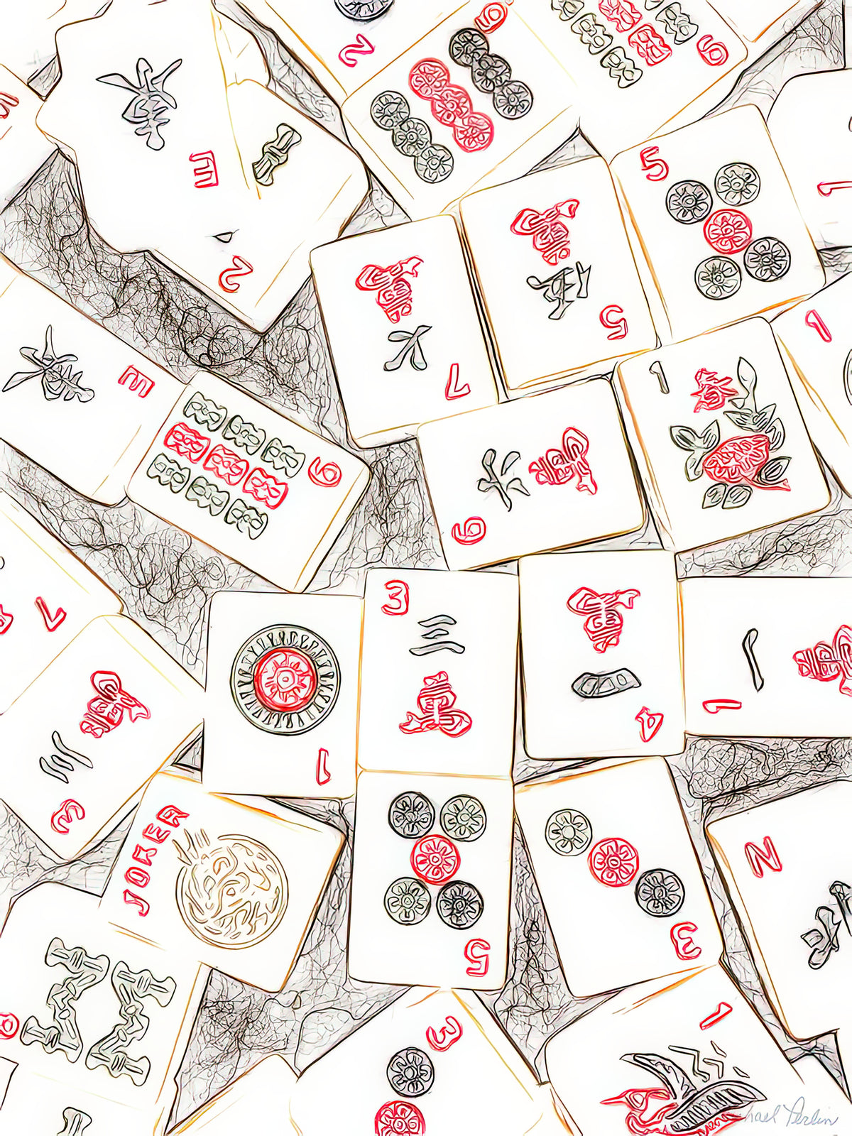 Mahjong Art Print | Premium Fine Art Print | RedKalion