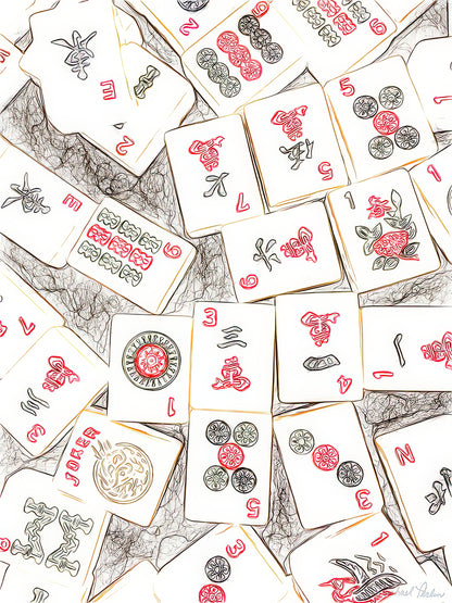 Mahjong Art Print | Premium Fine Art Print | RedKalion